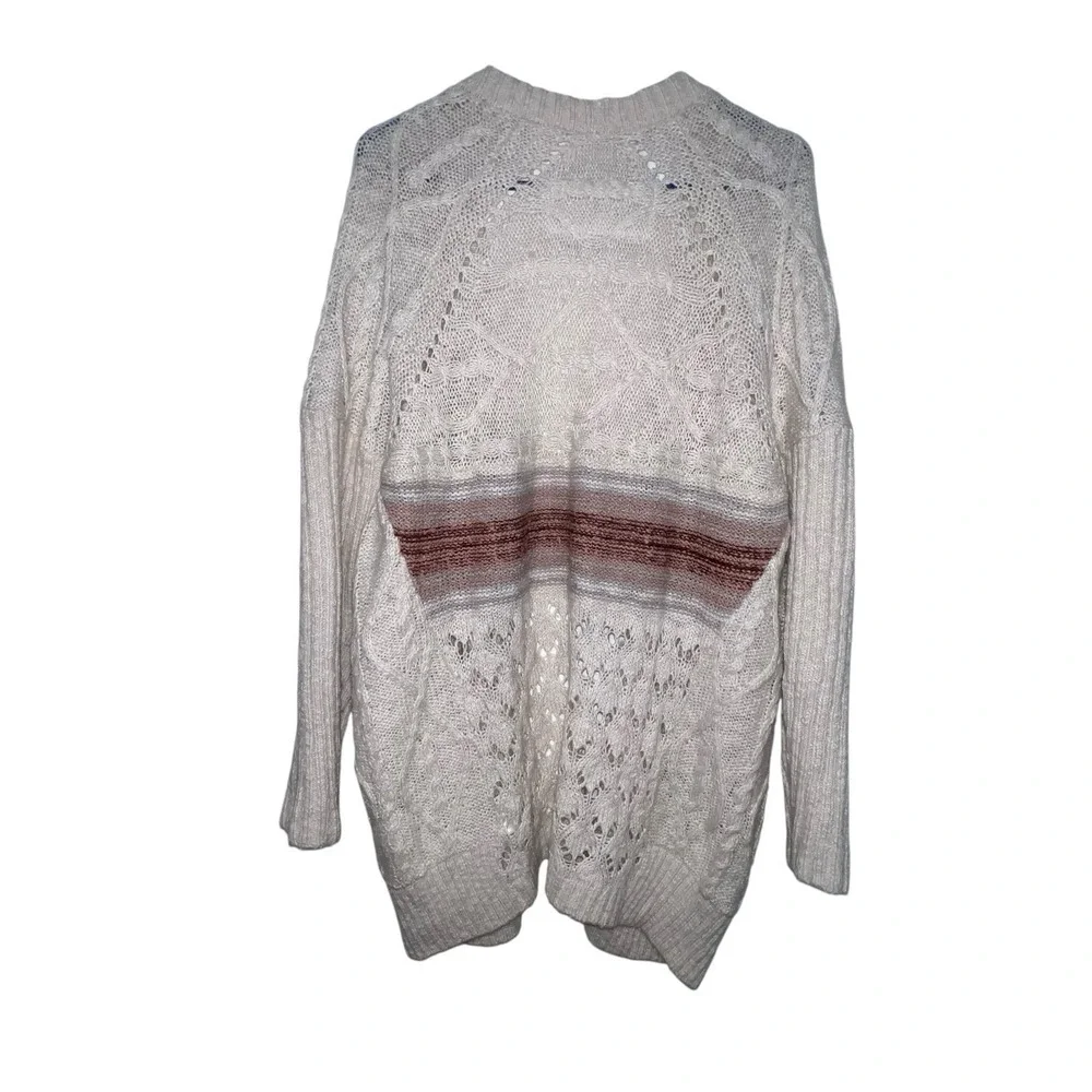 Anthropologie Pilcro Jemma Cable-Knit‎ Open Cardigan Women Size XS/S Beige Wool